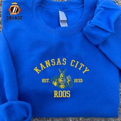 Kansas City Roos Embroidered Sweatshirt, NCAA Embroidered Shirt, Kansas City Roos Embroidered Hoodie, Unisex T-Shirt