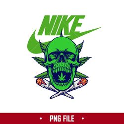 Cannabis Skull Nike Png, Nike Logo Png, Cannabis Skull Png, Fashion Brands Png Digital File