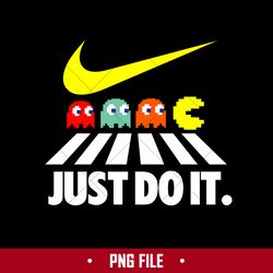 Pac Man Swoosh Png, Pac Man Nike Just Do It Png, Nike Logo Png, Pac Man Png Digital File