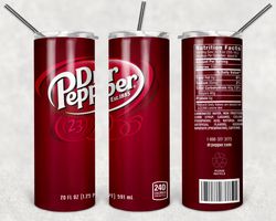 Dr. Pepper Tumbler Wrap Design - JPEG & PNG - Sublimation Printing - Soda / Pop - 20oz Tumbler