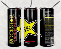 Rockstar Energy Drink Tumbler Wrap Design - JPEG & PNG - Sublimation Printing - Soda / Pop - 20oz Tumbler