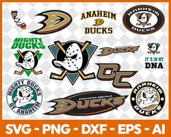 Anaheim Ducks Hockey Svg, NHL National Hockey League Team Svg Logo Clipart Bundle Instant Download SVG - PNG - EPS - PDF