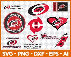 Carolina Hurricanes Svg, NHL National Hockey League Team Svg Logo Clipart Bundle Instant Download SVG - PNG - EPS - PDF