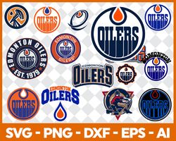 Edmonton Oilers Svg, NHL National Hockey League Team Svg Logo Clipart Bundle Instant Download SVG - PNG - EPS - PDF