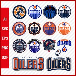Edmonton Oilers Svg, NHL National Hockey League Team Svg Logo Clipart Bundle Instant Download SVG - PNG - EPS - PDF