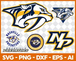 Nashville Predators Svg NHL National Hockey League Team Svg Logo Clipart Bundle Instant Download SVG - PNG - EPS - PDF