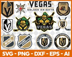 Vegas Golden Knights Svg NHL National Hockey League Team Svg Logo Clipart Bundle Instant Download SVG - PNG - EPS - PDF