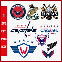 Washington Capitals Svg NHL National Hockey League Team Svg Logo Clipart Bundle Instant Download SVG - PNG - EPS - PDF