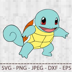 Squirtle pokemon SVG PNG JPEG Digital Cut Vector Files for Silhouette Studio Cricut Design