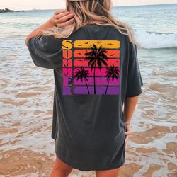 Summer T-shirt , Palm Trees and Sunset T-shirt, Summer Beach T-shirt, Design Download, Summer T Shirt Design, Print or S