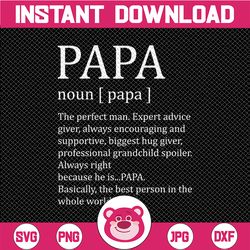 Papa Definition, Papa Svg, Grandpa Definition, Father's Day Gift, Papa Wood Sign, Cut Files, Svg Files, Svg, Png,Jpg,Sil