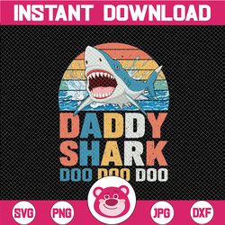 Retro Daddy Shark Png, Doo Doo Doo Doo Daddy Shark Png, Father's Day Png, Father's Day Gift  - PNG Printable - Digital P