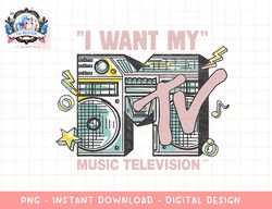 mtv i want my retro boombox graphic png, digital download, instant download,mtv, mtv logo, mtv png