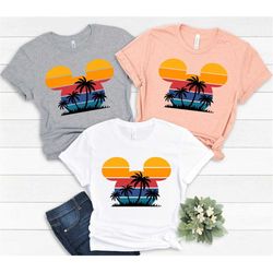 Retro Sunset Shirt,Summer Shirt,Ears Shirt,Silouette Shirt,Palm Shirt,Beach Shirt,Summer Tanks Top,Beach Tank Top,Women'