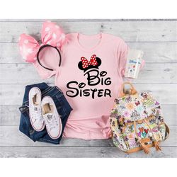 Big Sister Shirt, Baby Announcement , Big Sister Shirt with Hearts Disney sister shirt Mickey Shirt, Big sister minnie s
