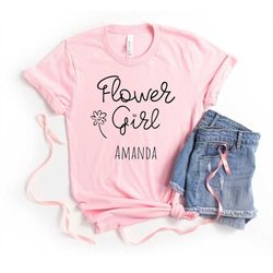 flower girl shirt, wedding shirt, shower gifts, flower girl gift, custom bridal party shirts,girls wedding t-shirt,youth