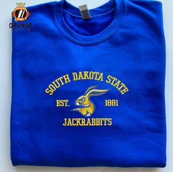 South Dakota State Jackrabbits Embroidered Sweatshirt, NCAA Embroidered Shirt, Embroidered Hoodie, Unisex T-Shirt