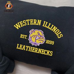 Western Illinois Leathernecks Embroidered Sweatshirt, NCAA Embroidered Shirt, Embroidered Hoodie, Unisex T-Shirt