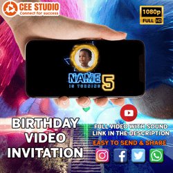 Sonic the hedgehog birthday video invitation, With Free Sonic invitation Card, Kids Birthday Invitation video