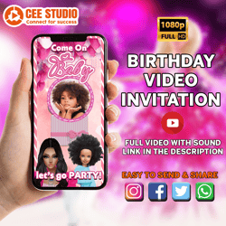 Birthday Video Invitation, Animated Video Invitation, Birthday Invite, Animated Digital Invitation, Invitacion Animada