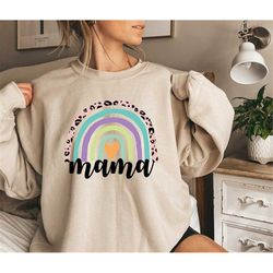 Mama Rainbow Sweatshirt, Mom Sweatshirt, Mothers Day Shirt,Pregnancy Announcement Sweatshirt, Mother's Day Gift Shirt,Gi