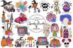 Spooky Halloween Bundle PNG, Creepy Doll, BOO, Which, Spider