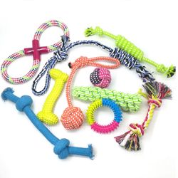 Bone Dog Rope Toys - Puppy Chew Teething Rope Toys Set 10 PCS