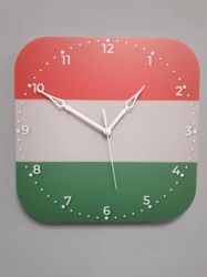 Hungarian flag clock for wall, Hungarian wall decor, Hungarian gifts (Hungary)