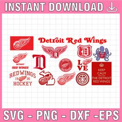14 Files Detroit Red Wings Bundle Svg, Red Wings Svg,NHL svg, hockey cricut, Download   Cut File, Clipart  Cricut  Silho
