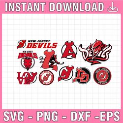 10 Files New Jersey Devils Bundle Svg, Devils Svg, NHL svg, NHL svg, hockey cricut,Download,Cut File, Clipart   Cricut E