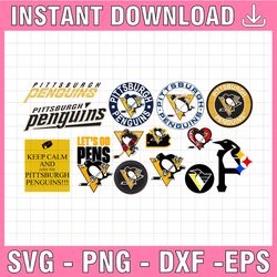 14 Files Pittsburgh Penguins Bundle Svg, Penguins Svg, NHL svg, NHL svg, hockey cricut, Cut File, Clipart   Cricut   Sil