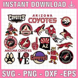 19 Files Arizona Coyotes Bundle SVG, dxf,png,eps, NHL svg, NHL svg, Arizona svg, Coyotes svg, hockey cricut, hockey svg,
