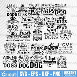 Dog Quote BUNDLE Svg/Eps/Png/Dxf/Jpg/Pdf, Bundle Dog Svg, Puppy Svg, Dog Prints, Dog Digitals, Dog Clipart, Paws Bundle