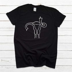 Uterus Finger T Shirt, Women's Rights Tops, Feminism Tee, Equal Rights T Shirt, Abortion Rights, Uterus Protest, Pro Cho