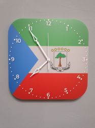 Equatoguinean flag clock for wall, Equatoguinean wall decor, Equatoguinean gifts (Equatorial Guinea)