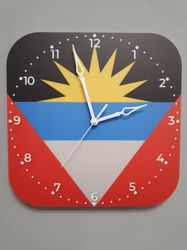 Antiguan and Barbudan flag clock for wall, Antiguan and Barbudan wall decor, Antigua and Barbuda gifts