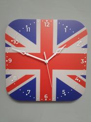 British flag clock for wall, British wall decor, British gifts (Great Britain)
