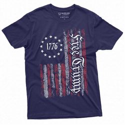 Men's Free Trump USA flag 1776 T-shirt Patriotic DJT 2024 Trump arrest inditement Tee Shirt Donald Trump support Tee shi