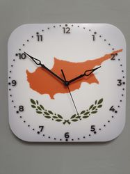 Cypriot flag clock for wall, Cypriot wall decor, Cypriot gifts (Cyprus)