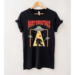 Hairy Christmas Retro T-Shirt, Hairy Christmas Shirt, Christmas Shirt, Bigfoot Shirt, Hairy Christmas Tee, Gift Tee For