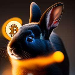 Black rabbit with bitcoin