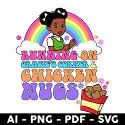 Running On Gracie's Corner & Chicken Nugs Png, Gracie Corner Png, Gracie Png, Cartoon Png - Digital File