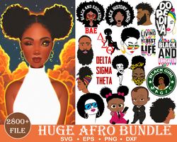 Huge Afro Kids Bundle Svg, Melanin Svg, Africa Girl Svg, Afro Girl Svg