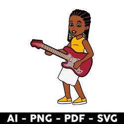 Gracie's Corner Girl With Guitar Png, Gracie Corner Girl Png, Gracie Girl Png, Gracie Png, Cartoon Png - Digital File
