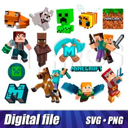 Minecraft svg png cricut images, Minecraft characters cut files, Vector HD pictures, Minecraft print, Stickers Minecraft