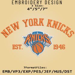 New York Knicks Embroidery Designs, NBA Logo Embroidery Files, NBA Knicks, Machine Embroidery Pattern