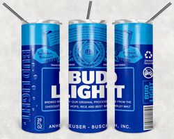 Bud Light Tumbler Wrap Design - JPEG & PNG - Sublimation Printing - Alcohol Label - 20oz Tumbler
