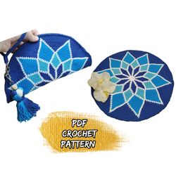 tapestry crochet pattern, moon mochila bag, tapestry crochet, crochet pattern, mochila bag, pdf file, wayuu mochila bag