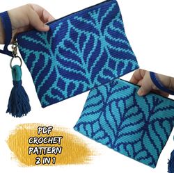 2 PDF Crochet Patterns, Tapestry Crochet Mochila Bag, Tapestry Crochet Patter, PDF file, Wayuu mochila bag pattern, Zipp