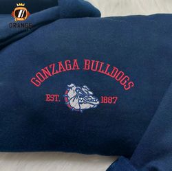 Gonzaga Bulldogs Embroidered Sweatshirt, NCAA Embroidered Shirt, Gonzaga Bulldogs Embroidered Hoodie, Unisex T-Shirt